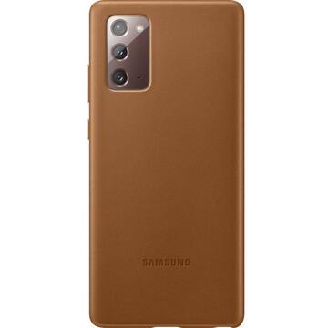 Husa Samsung Galaxy Note 20 (N980) - Capac protectie spate Leather Cover, Maro