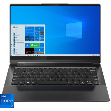 Notebook Ultrabook Lenovo 14'' Yoga 9 14ITL5, UHD IPS Touch, Procesor Intel® Core™ i7-1185G7 (12M Cache, up to 4.80 GHz, with IPU), 16GB DDR4X, 1TB SSD, Intel Iris Xe, Win 10 Home, Shadow Black