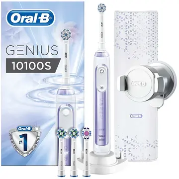 Oral-B Genius 10100S Toothbrush, 1 handless , 2 brush heads, Orchid Purple