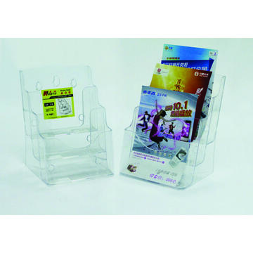 Accesorii birotica Display plastic pentru brosuri, de birou/perete, 3 x A5, KEJEA - transparent