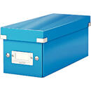 Cutie depozitare Leitz WOW Click & Store, carton laminat, pliabila, cu capac, 14x13x35 cm, albastru