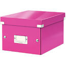 Cutie depozitare LEITZ WOW Click & Store, carton laminat, mica, roz