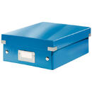 Cutie depozitare LEITZ WOW Click & Store Organizer, carton laminat, mica, albastru