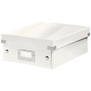 Cutie depozitare LEITZ WOW Click & Store Organizer, carton laminat, mica, alb