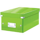 Cutie depozitare Leitz WOW Click & Store, carton laminat, pliabila, cu capac, 20x14x35 cm, verde
