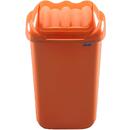 Cos plastic cu capac batant, pentru reciclare selectiva, capacitate 50l, PLAFOR Fala - portocaliu