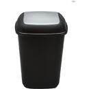 Cos plastic reciclare selectiva, capacitate 28l, PLAFOR Quatro - negru cu capac gri - altele