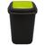 Cos plastic reciclare selectiva, capacitate 90l, PLAFOR Quatro - negru cu capac verde - sticla