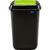 Cos plastic reciclare selectiva, capacitate 45l, PLAFOR Quatro - negru cu capac verde - sticla