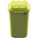 Cos plastic cu capac batant, pentru reciclare selectiva, capacitate 50l, PLAFOR Fala - verde