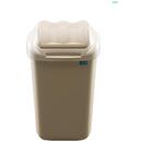 Cos plastic cu capac batant, pentru reciclare selectiva, capacitate 15l, PLAFOR Fala - cappuccino