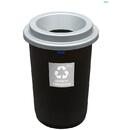 Cos plastic reciclare selectiva, capacitate 50l, PLAFOR Eco - negru cu capac argintiu - altele