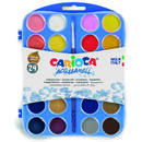 Articole pentru scoala Acuarele lavabile, 24 culori/cutie + 2 pensule, CARIOCA Aquarell