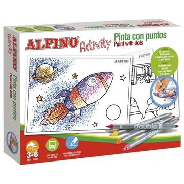 Articole pentru scoala Cutie cu articole creative pentru copii, ALPINO Activity - Paint with dots