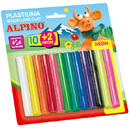 Articole pentru scoala Plastilina standard, 10 + 2 neon x 17 gr./blister, ALPINO - 12 culori asortate