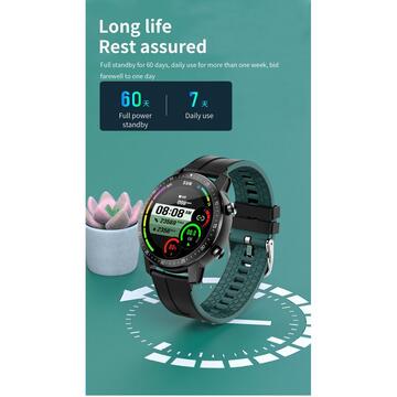 Smartwatch SMARTWATCH SPORTS WATCH BLACK GREEN SENBONO S30 1.3 inch 240x240 - WATERPROOF IP68 + SPORT AND COMMUNICATORS FUNCTIONS