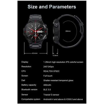 Smartwatch SPORT SMARTWATCH BLACK SENBONO MAX6 240x240pix WATERPROOF IP68 - FUNCTIONS SPORT AND COMMUNICATORS. PHONE CALLS
