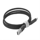 USB TYPE-C 2.0A CABLE BLACK SOMOSTEL 2400mAh QUICK CHARGER QC 3.0 1M POWERLINE SMS-BW04 BLACK USB-C - FLAT TEXTILE BRAID + LED