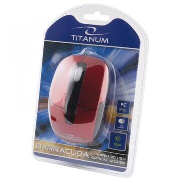 Mouse TITANUM TM108R USB OPTIC FIR ROSU