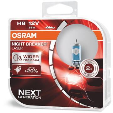 OSRAM O-64212NL-HCB Żarówki H8 12V 35W PGJ19-1 Night Breaker Laser +150% / 2 sztuki
