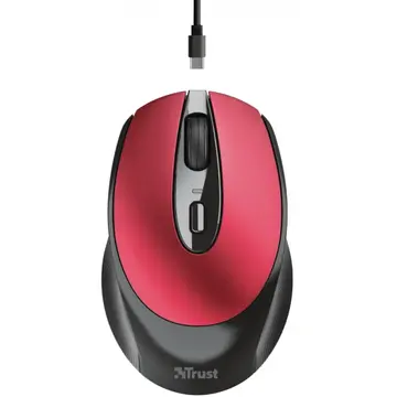 Mouse Trust Zaya Rechargeable, USB Wireless, Black-Red