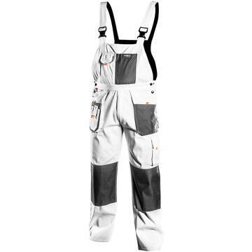 NEO Spodnie robocze na szelkach, białe, HD, rozmiar M/50