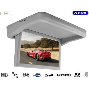 NVOX Monitor de tavan suspendat LED HD 18 inchi HDMI USB SD Video-IN 24V.