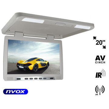 Monitor podwieszany podsufitowy LCD 20cali cali LED FM IR VGA... (NVOX RF2090 GR)