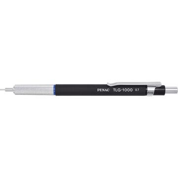 Creion mecanic profesional PENAC TLG - 1000, 0.7mm, metalic cu varf retractabil, cutie cadou-negru