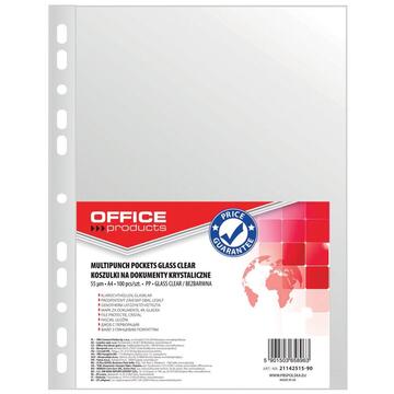 Folie protectie pentru documente A4, 55 microni, 100folii/set, Office Products - cristal