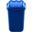 Cos plastic cu capac batant, pentru reciclare selectiva, capacitate 50l, PLAFOR Fala - albastru