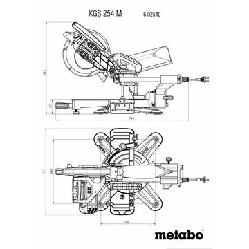 Metabo Fierastrau de onglet KGS254M  220-240 V / 50 - 60 HZ 1800 W 254 mm