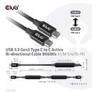 Club 3D CLUB3D USB 3.2 Gen2 Type C to C Active Bi-directional Cable 8K60Hz M/M 5m/16.4ft