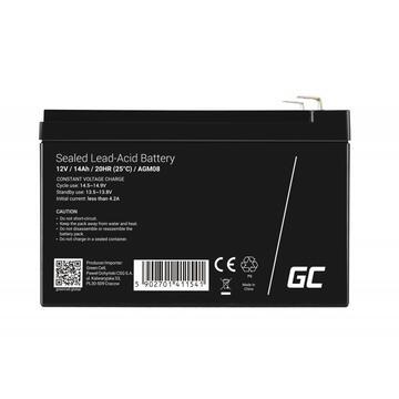 Green Cell AGM08 Acumulator Plumb Acid 12V 14Ah VRLA AGM Baterie Gel