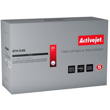 Activejet ATH-64N toner for HP printer; HP 64A CC364A replacement; Supreme; 10000 pages; black