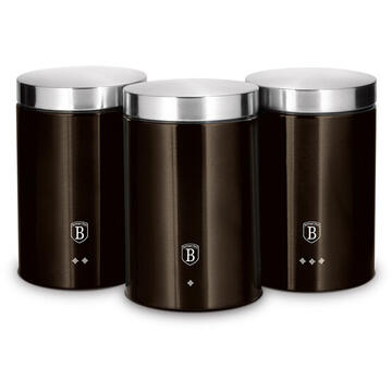 Cutii alimentare Set of 3 containers Berlinger Haus BH/6828 Metallic Line Shiny Black Edition