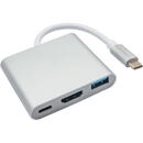 AKYGA HUB USB TYPE C/USB 3.0/USB C/HDMI AK-AD-57