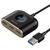 Baseus Adaptor USB3.0 la USB3.0+USB2.0x3 Square Round 4 in 1 1m, Black