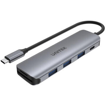 UNITEK H1107C interface hub USB 3.2 Gen 1 (3.1 Gen 1) Type-C 5000 Mbit/s Grey