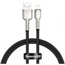 Baseus Cafule Metal, Fast Charging Data Cable pt. smartphone, USB la Lightning Iphone 2.4A, braided, 0.25m, negru