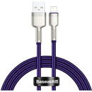 Baseus Cafule Metal, Fast Charging Data Cable pt. smartphone, USB la Lightning Iphone 2.4A, braided, 1m, violet