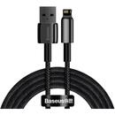 Baseus Tungsten Gold, Fast Charging Data Cable pt. smartphone, USB la Lightning Iphone 2.4A, braided, 2m, rezistent zgarieturi, negru