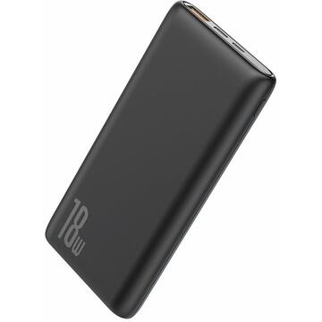Baterie externa Baseus Bipow 15W, 10000 mAh, 2x USB, 1x USB-C, 1x MicroUSB, Black