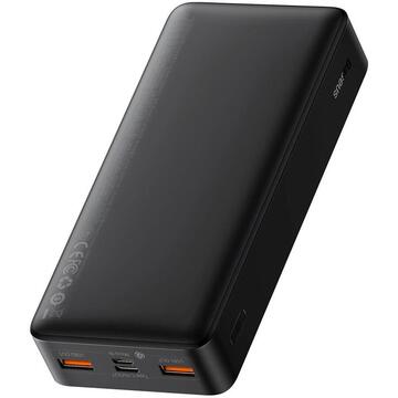Baterie externa Baseus Bipow 20W, 20000 mAh, 2x USB, 1x USB-C, 1x MicroUSB, Black