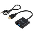 SAVIO HDMI (M) – VGA (F) Adapter with audio CL-23/B Black