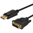 Savio CL-106 video cable adapter 1.8 m DisplayPort DVI Black