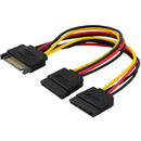 SAVIO Power cable SATA 15 pin (M) – 2x SATA 15 pin (F) AK-17 Black, Red, White, Yellow
