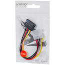 SAVIO Power cable MOLEX 4 pin (M) – SATA 15 pin (F) 0,18m AK-10