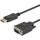 SAVIO DisplayPort (M) – VGA (M) Cable 1.8m CL-92 1.8m VGA (D-Sub) Black
