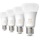 Philips Hue E27 pack of four 4x570lm 60W - White Amb.